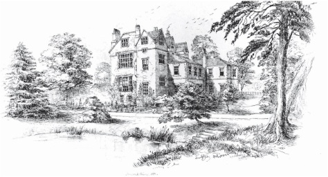 Breadsall Priory from the south east in September 1857, by Violetta Darwin (Rosemary Bonham-Smith)